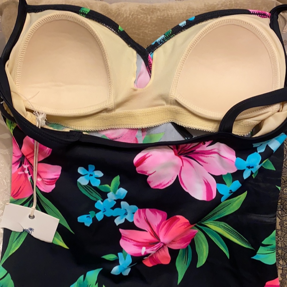 NWT CARRIBBEAN JOE TANKINI TOP SIZE S 🛍 - Picture 5 of 9